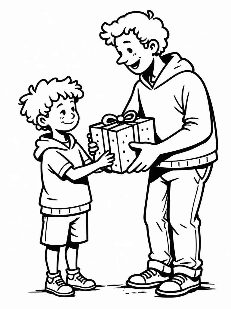 Disegno da colorare festa del papA  padre e figlio